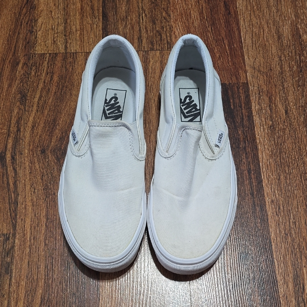 Vans White Slip-On Sneakers